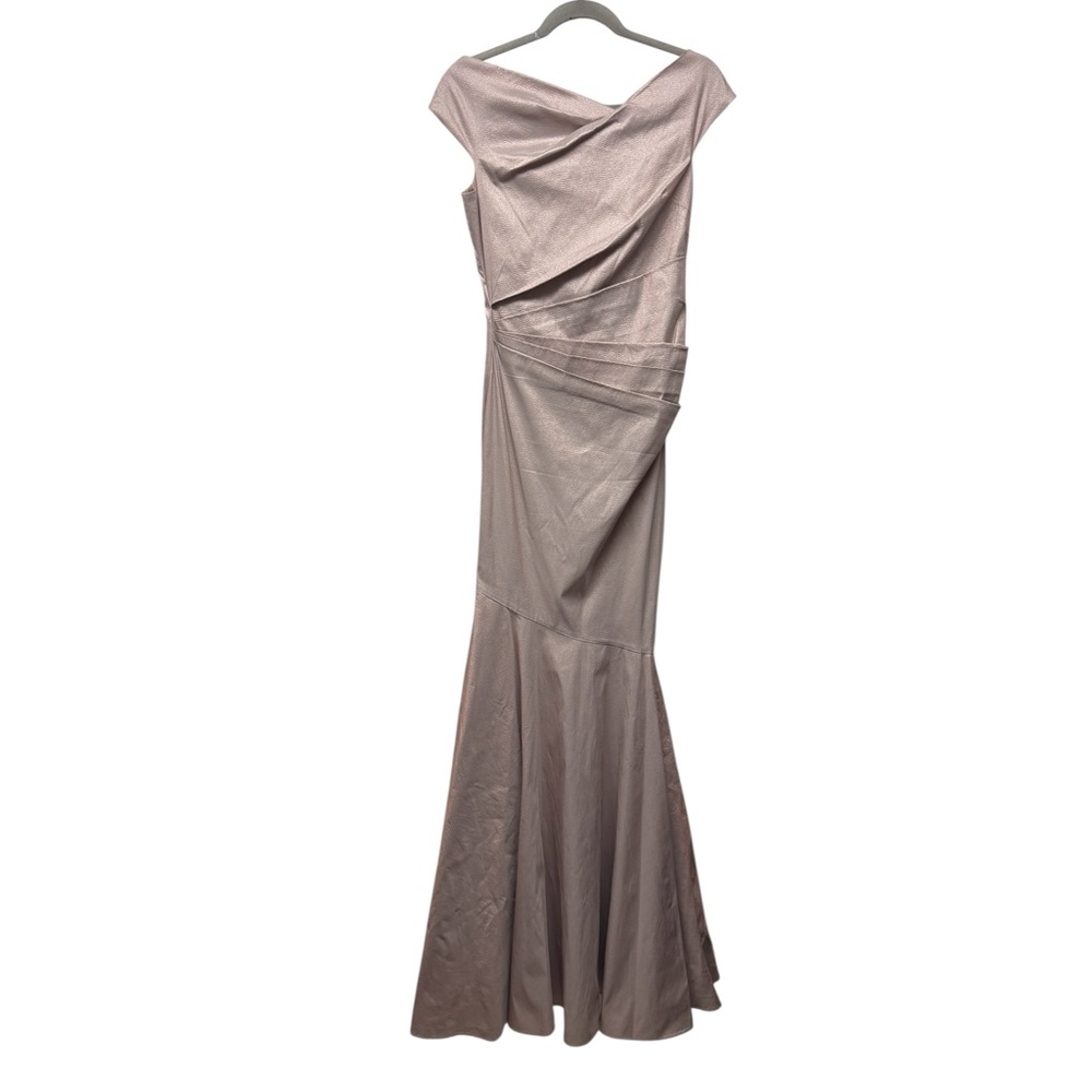 Rickie Freeman for Teri Jon Long Dress Metallic Mauve Pink